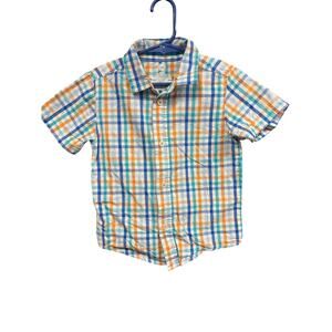 *LAST CHANCE* 5/$10 Plaid Button-Up SS - Wonder Nation - 4T